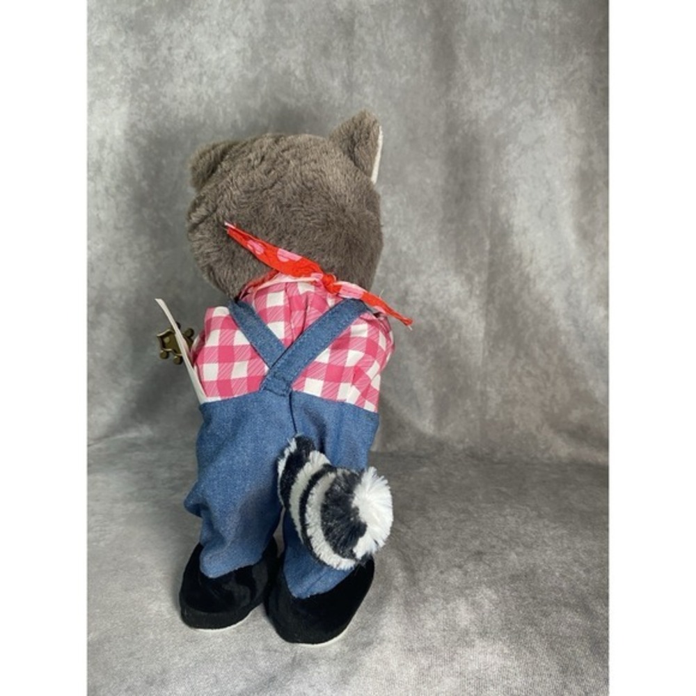Gemmy Animated Banjo Playing Raccoon Plush 12" Valentine Holiday Spinner - Picture 3 of 6